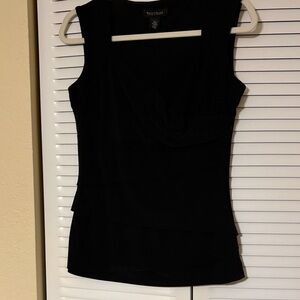 White House Black Market Layered Black Blouse